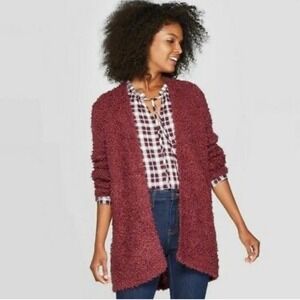 Knox Rose Fuzzy Open Front Cardigan NWT